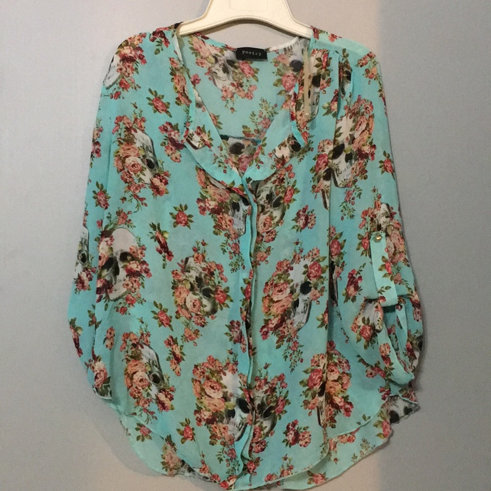 Skeleton sheer shirt!